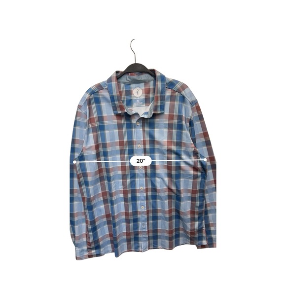 Tops On The Nose Mens XL Plaid Long Sleeve Button Down Shirt Blue Red Casual - Picture 4 of 6